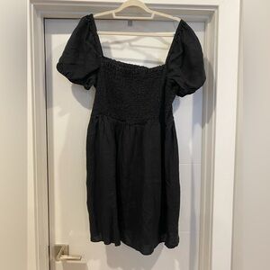 Jcrew. Black puff sleeve dress.